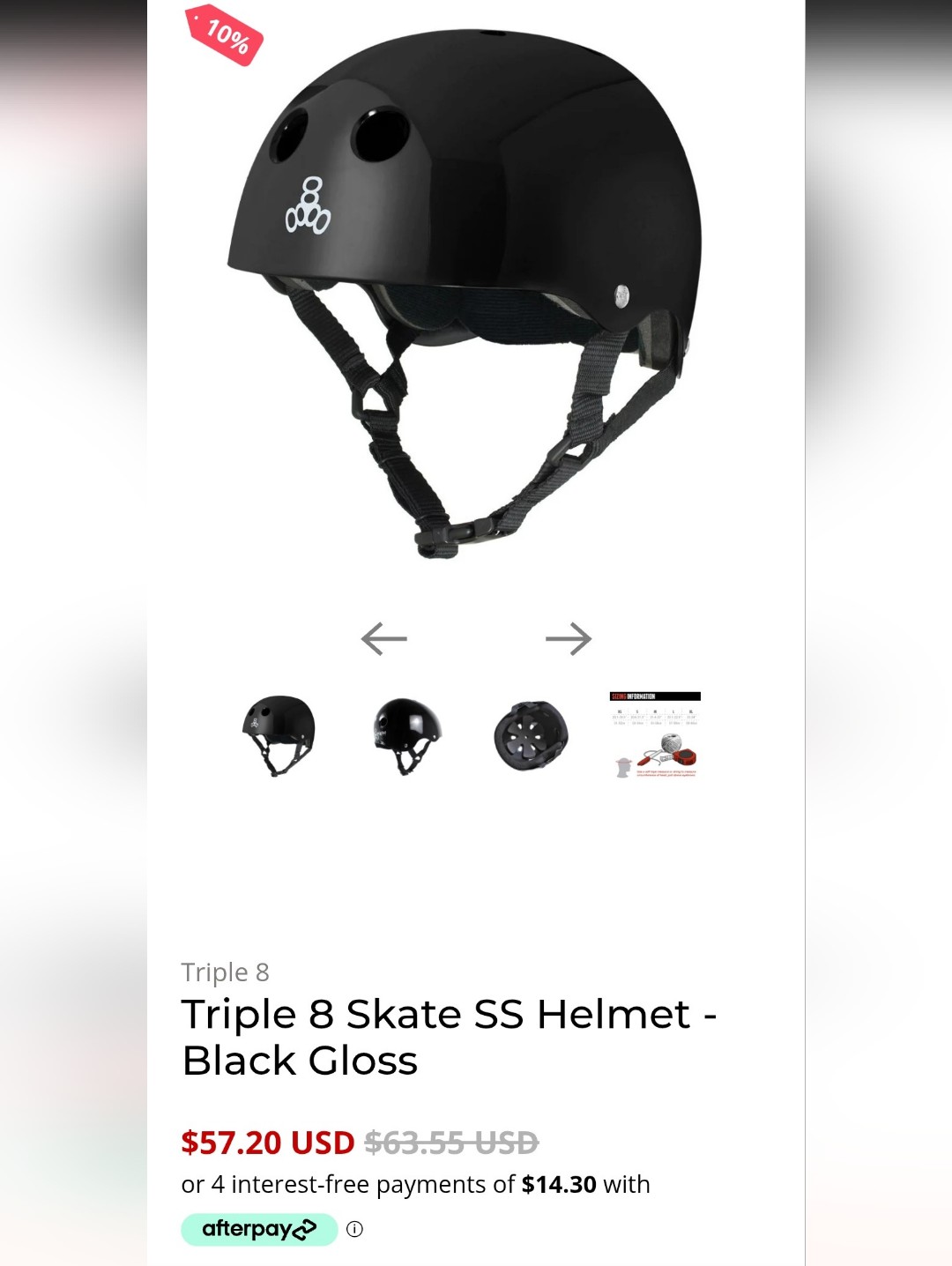 Skate Helmet - Black Gloss